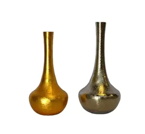 金银花瓶家居装饰和婚礼装饰金银高品质花式金属瓶形花瓶