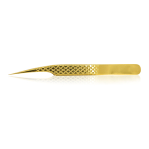 Eyelash Tweezers Extension Gold Color Stainless Steel Tweezers With Fiber Tips High Precise Quality Lash Tweezers Eco-Friendly - Product Image 1