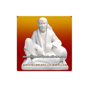 Pure White Marble Sai Baba Statue - Product Image 1