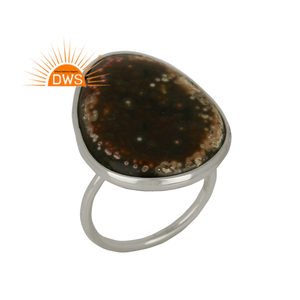 Ocean Jasper Anillo de piedras preciosas Elegante Sólido 925 Sterling Fine Silver Girls Ring Jewelry Manufacturer Classic Collection - Product Image 1