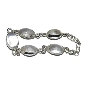 Curación de cuarzo de cristal de piedras preciosas Shiva Lingam pulsera