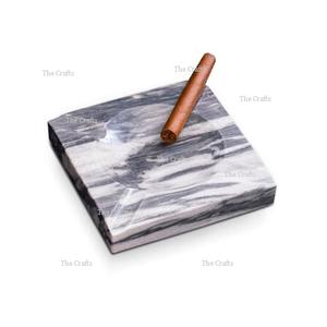 Cendrier rond classique en marbre sans fumée de qualité supérieure pour les cendres de cigarettes et de cigares - Product Image 2