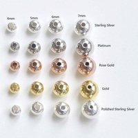 2mm à 10mm 925 Sterling Silver Round Seamless Balls Beads Hollow Drilled Jewelry Findings Factory Supplier 3mm, 4mm, 6mm, 8mm
