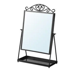 Miroir mural rectangulaire décoratif contemporain en fer - Product Image 6