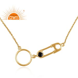 Nouveau collier en pierre précieuse d'onyx noir de créateur, fournisseur de colliers en argent 925 plaqué or, bijoux de mode pour femmes - Product Image 2