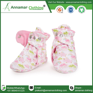 Latest Design New Born Baby Booties India - Baby Girl Boots Wholesale Factory Price Cotton Fabric Baby Bootie with Custom Logo - Product Image 4