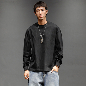 Haute Qualité hommes Streetwear Casual Manches Longues 100% Coton T-Shirts - Product Image 2