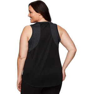 Ropa deportiva personalizada de talla grande con bloque de Color, camiseta sin mangas de entrenamiento de fibra de bambú/algodón transpirable con espalda de corredor para mujer - Product Image 6