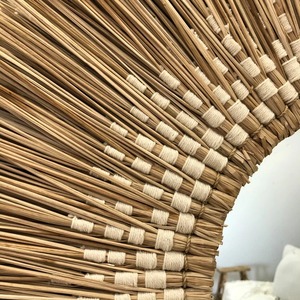 Espejo de decoración de pared redondo Vintage bohemio tejido a mano, espejo colgante de algas marinas para decoración, decoración colgante de FBA vietnamita Amazon - Product Image 2