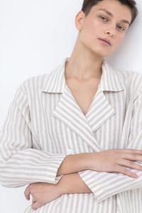 Pantalones cortos de algodón para mujer, ropa de descanso para dormir, traje de manga larga, talla grande, transpirable - Product Image 4