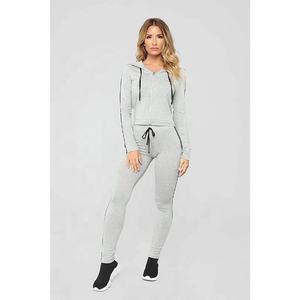 High Quality Customized Women's <b>Oversize</b> Cotton <b>Fleece</b> Jogging Suit Set Casual Streetwear <b>Hoodie</b> Sweatpants for Spring Winter - Product Image 3