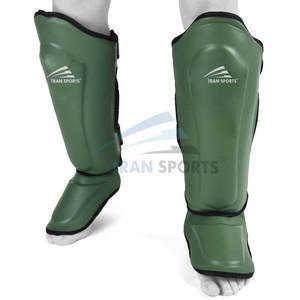 Espinilleras de cuero para hombre de alta calidad, equipo protector de boxeo y lucha para piernas, protectores y calentadores de piernas - Product Image 1