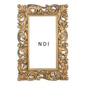 <b>Gold</b> Plated Finishing Decorative Metal Wall <b>Mirror</b> Frame Embossed Design Wall Decoration Stylish Wall <b>Mirror</b> For Hotel or Home - Product Image 3