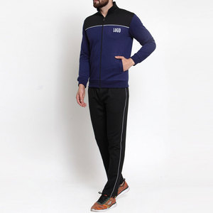 Custom Logo Men's Polyester Sportswear Zipper <b>Jacket</b> With Track Pants Sweat Suit Set - Product Image 1