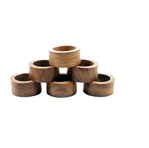 Porte-serviettes en bois artisanal, artisanal pour Table, ensemble d'anneaux de serviettes en bois, à utiliser pour la cuisine - Product Image 2