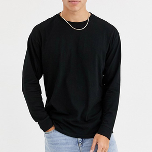 Camisetas Personalizadas Unisex, ropa de calle de gran tamaño, 100% algodón, camisetas lisas de manga larga, venta al por mayor - Product Image 4