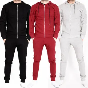 Tracksuit For Men Slim Fit Tracksuit Set Zip Hoodie Top Bottoms Gym Jogging