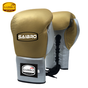Guantes de boxeo de entrenamiento de cuero Real personalizados de alta calidad con empuñaduras de mano diseño con cordones para jugadores artistas marciales al por mayor - Product Image 2