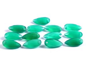 ลูกแพร์ Briolette พลอยสีเขียวใสปรับเทียบขนาด15X7มม.,สำหรับทำเครื่องประดับ - Product Image 3