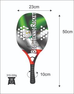 Raquettes de beach tennis sur mesure pour padel/spaddle, poignée en fibre de carbone, face de 22 mm, poids de 320-340 g, longueur de 50 cm, logos et couleurs personnalisés - Product Image 2