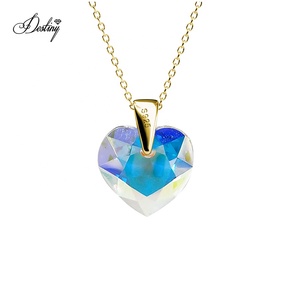 Dasini AB strass di cristallo amore <span class=keywords><strong>cuore</strong></span> <span class=keywords><strong>collana</strong></span> con ciondolo impreziosita da cristalli Swarovski alla moda gioielli in argento 925 - Product Image 5