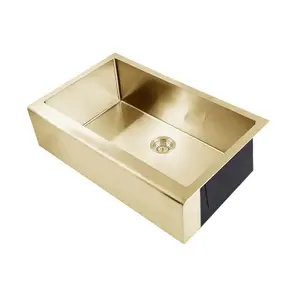 Handmade Decorative Gold Plated Stainless Steel kitchen Sink for Hotel and Home Kitchen Utensil Washer At Low Price