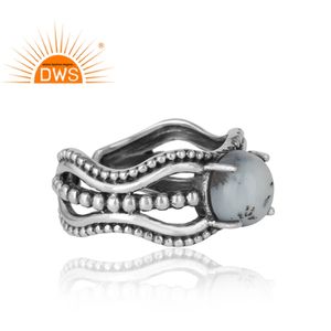 Bague en argent Sterling, magnifique bijou blanc avec des pierres précieuses, utilisé pour toutes les tailles, produit de fabrication, - Product Image 3