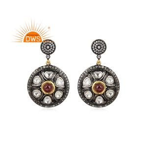Pendiente de turmalina Rosa Natural, pendiente colgante chapado en rodio para mujer, regalo para ella, joyería de plata - Product Image 1