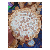 Tas Anyaman Rotan Alami Vietnam dengan Pegangan Kulit dan Lapisan untuk Wanita, Hadiah Pantai, Pesta, Hadiah Perjalanan, Mode Pantai