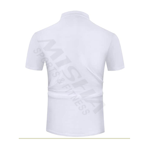 Polo de couleur blanche pour hommes, Logo personnalisé, vente directe d'usine, - Product Image 2