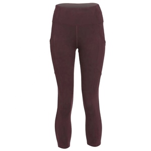 PIHA SPORTS Womens Mid Waist Sports Leggings Fitness Capris Running Tights Pocket <b>3</b>/4 Length Slim Fit Cropped Yoga Pant - Product Image 1