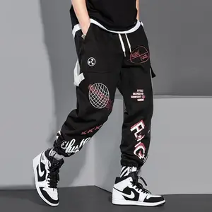 Pantalones de chándal personalizados para hombre, ropa de calle ajustada de algodón con logotipo impreso, para Yoga, correr, deportes, gimnasio