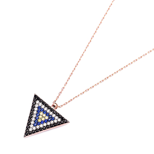Delicada mezcla de piedra collar triángulo turco venta al por mayor hecha a mano de la joyería de la plata esterlina 925 - Product Image 2