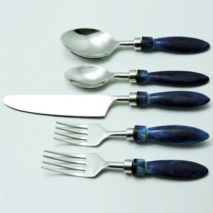 Ensemble de couverts de luxe de créateur en acier inoxydable plaqué argent et poignée en résine de haute qualité en couverts par Art Assembly - Product Image 4