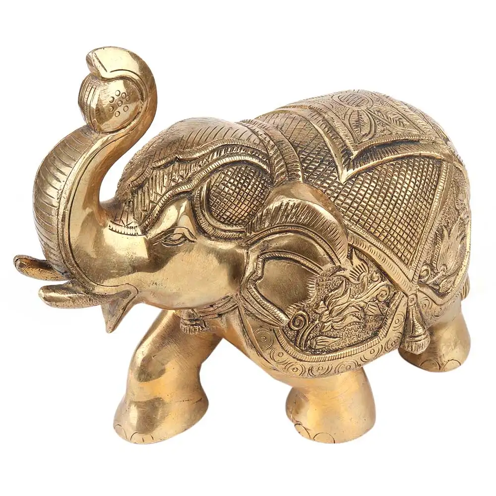 Patung emas buatan tangan, patung gajah kuningan, dekorasi patung besar, barang hadiah dekorasi