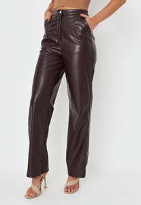 Vente en gros de pantalons droits pour femmes pantalons en faux <span class=keywords><strong>cuir</strong></span> Pu de haute qualité - Product Image 2