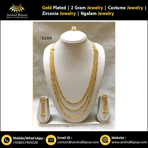 Conjunto de joyería nupcial, bisutería de color dorado elegante, colección africana - Product Image 5