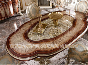 Ensemble de Table à manger de Style arabe, aspect riche sculpté à la main, meubles en bois de teck 1 pièce - Product Image 5