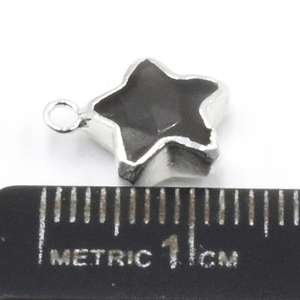 Gray <b>Moonstone</b> 14 To 16 MM With Bail Star Shape Silver Plated Pendant For Jewellery Making - Product Image 2
