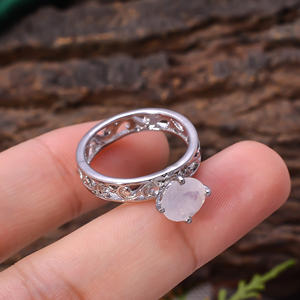 Natural Rainbow Moonstone Blue Fire 3.8 Gram Faceted Round Gemstone 92.5 Sterling Silver Handmade <b>Finger</b> <b>Ring</b> - Product Image 2