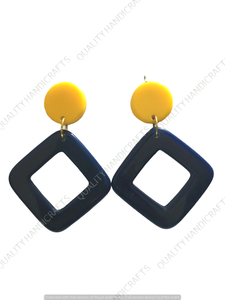Pendientes de resina con incrustaciones en forma de corazón para mujer, aretes llamativos, joyería de moda para mujer, artesanías de calidad - Product Image 6