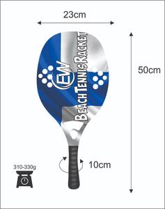 Raquettes de tennis de plage sur mesure, face de 20 mm, poids de 320-340 g, longueur de 50 cm, poignée en fibre de carbone, filet en fibre de verre - Product Image 4