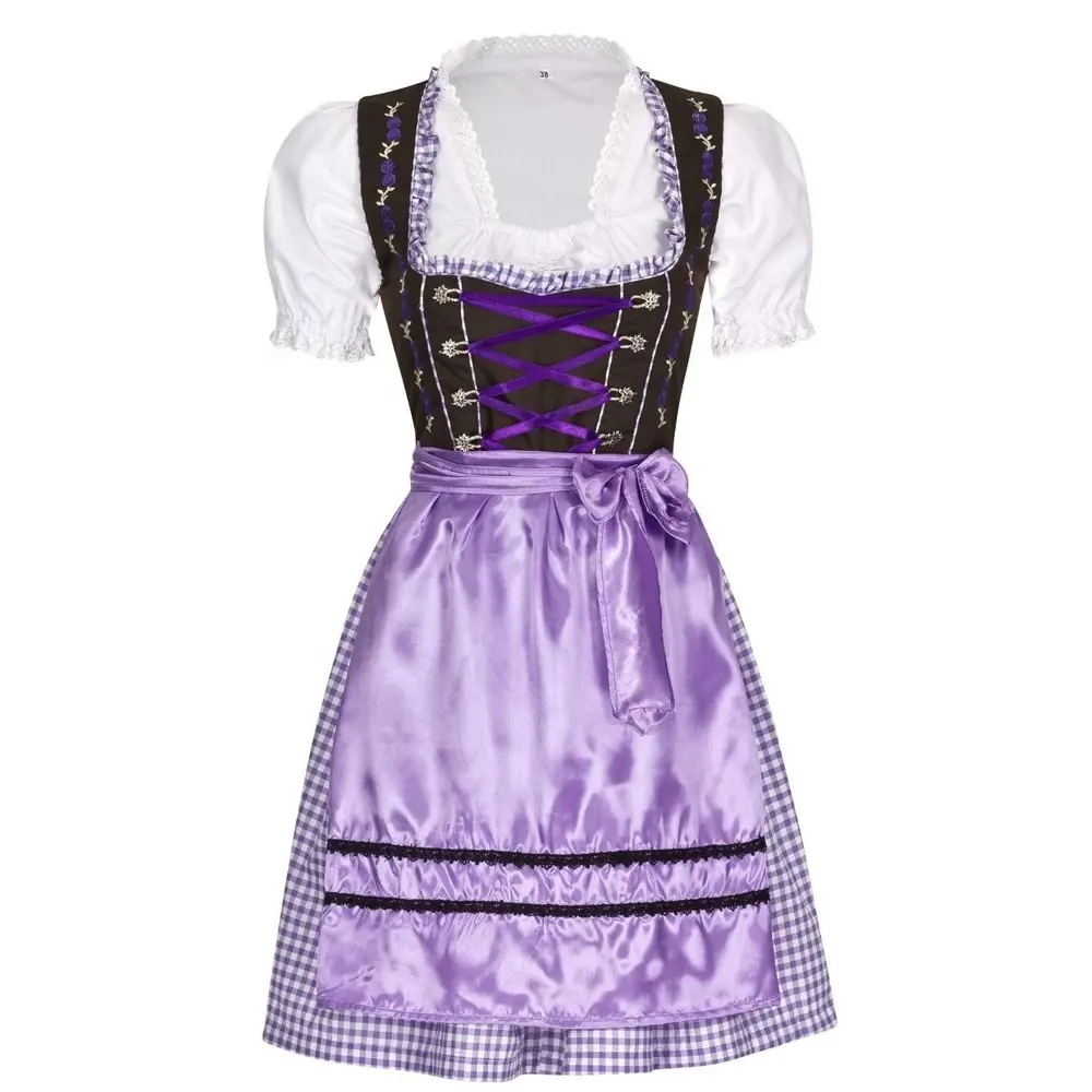 ชุดเดรส Dirndl สำหรับสาวชาวเยอรมัน,ชุดเดรส Gingham ขนาดเล็กสำหรับสาวออกโทเบอร์เฟสต์เดรสผู้หญิงชาวเยอรมัน