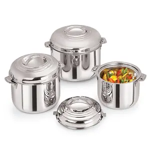 Max Fresh Stainless Steel Rocket Casserole Hot pot Set 3 Pcs Stainless Steel casserole Hot pot with Cover