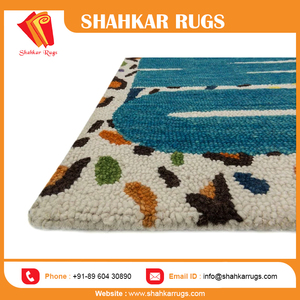 Alfombra de Lana Azul Moderna de Lujo con Diseño de Guepardo, Hecha a Mano, con Logotipo Personalizable, Pelo Largo y Suave, Antideslizante, Apta para Mascotas, Ideal para Cocinas y Habitaciones - Product Image 6