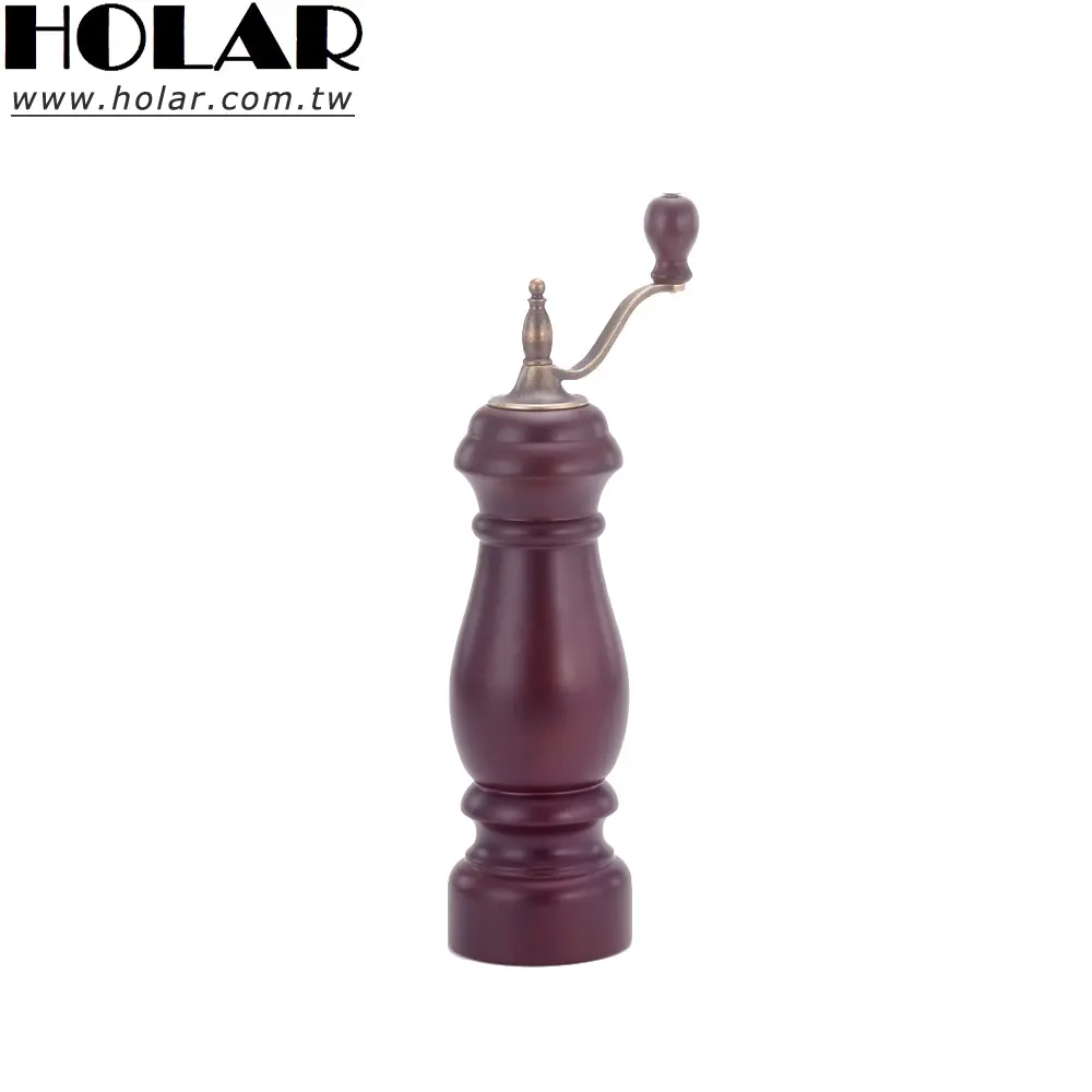 [Holar] 대만 만든 체리 컬러 골동품 스타일 소금 후추 분쇄기 손 크랭크