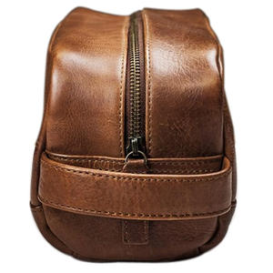 กระเป๋าเครื่องสำอางสำหรับเดินทาง OLED พร้อมโลโก้ที่กำหนดเองกันน้ำหนังแท้สีทึบสไตล์วินเทจออกแบบใหม่ - Product Image 5