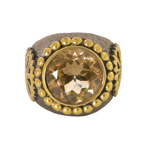 Última colección de anillo de Plata de Ley 925 de moda 18K chapado en oro Natural citrino piedra preciosa negro rodio joyería fina para - Product Image 2