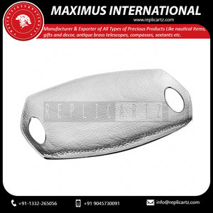 Bandeja de Servir Rectangular Decorativa con Diseño de Cuerno Martillado y Asas Recortadas, para Mesa de Comedor, Encimera de Cocina, Decoración del Hogar, Estilo Art Deco - Product Image 4