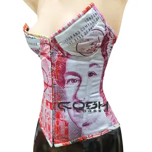 COSH CORSET Club Wear Overbust Steelboned Digital impresso Sublimated Satin Corset Strapless Libra Espartilho Fornecedores e exportador